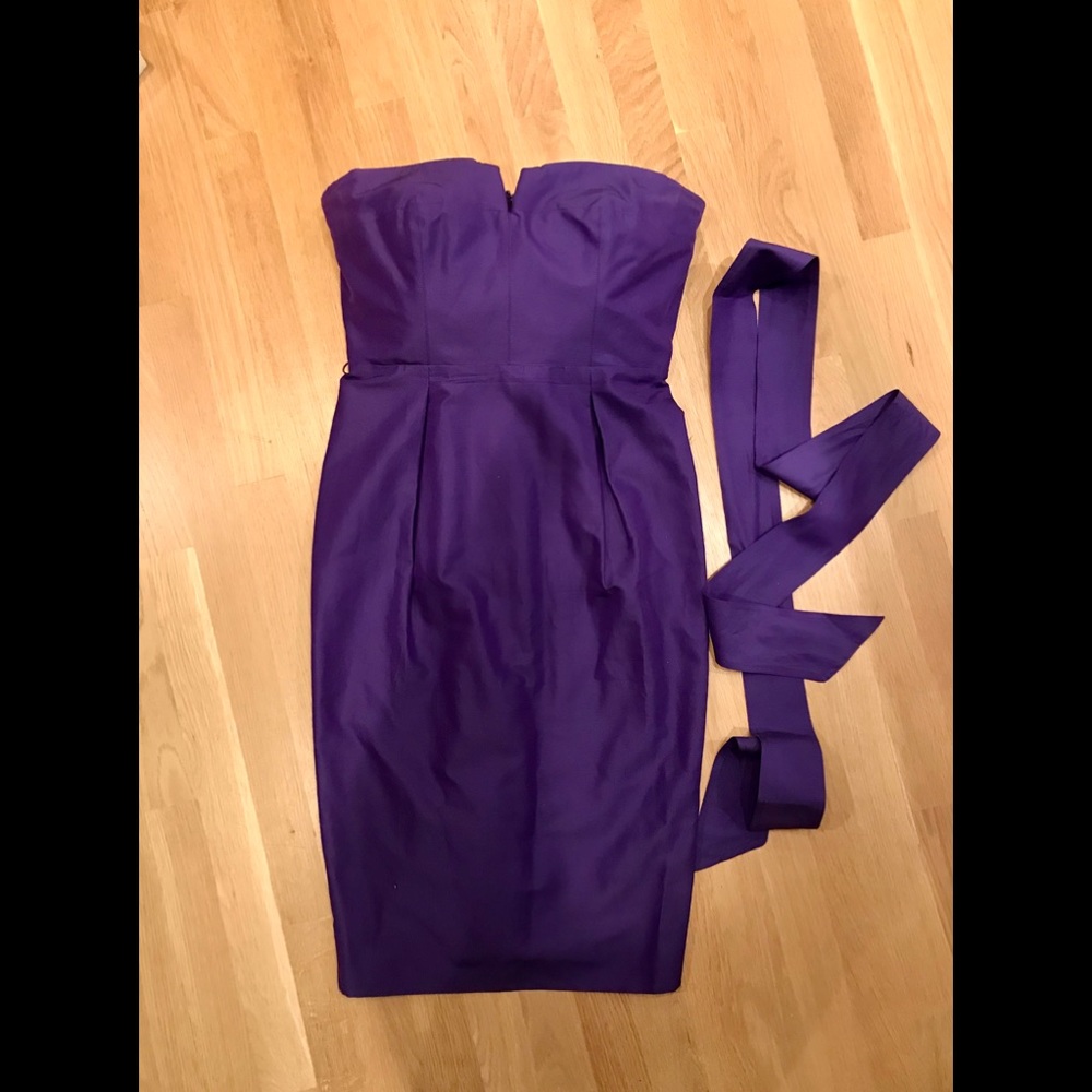 J Crew purple strapless dress NWT